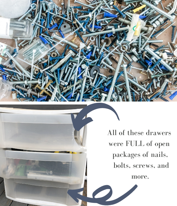 organizing garage screws